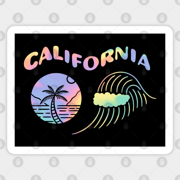 California Retro Tie Dye Beach Aesthetic Sticker by Trippycollage